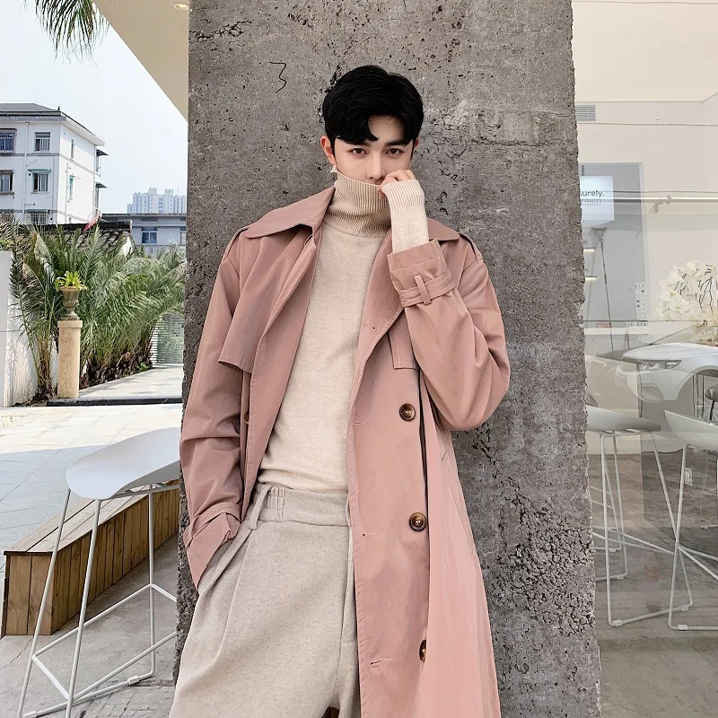 Мужская винтажная уличная одежда осенне зимний Повседневный плащ из ПУ кожи