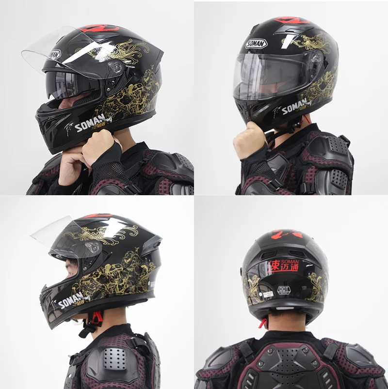 SOMAN 960 ECE утвержденный гоночный мотоцикл шлем с полным лицом уличный велосипед Verspa