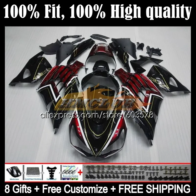 

OEM для KAWASAKI NINJA ZZR1400 ZX14R 12 13 14 15 16 17 80CL.18 ZX-14R ZX 14R 2012 2013 2014 2015 2016 2017 обтекатель красный черный