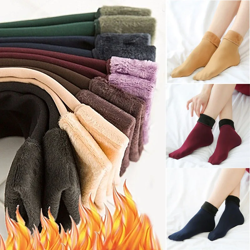 Рождественские Зимние женские утепленные теплые шерстяные кашемировые снежные