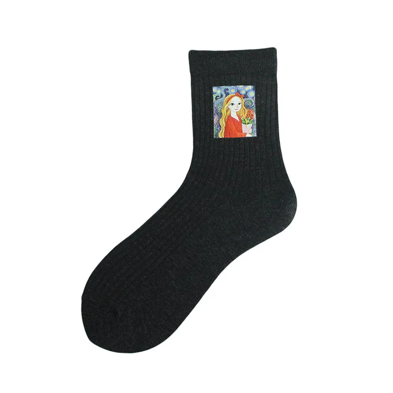 Милые женские носки Харадзюку с принтом животных дизайнерские милые