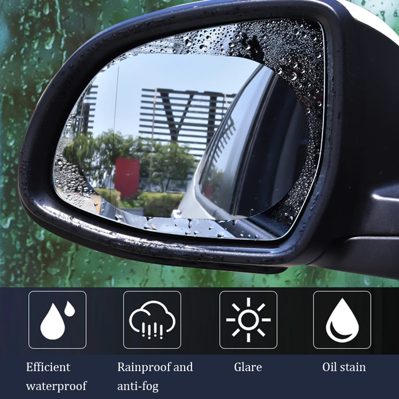 2 шт. противотуманная защитная пленка непромокаемый автомобильный на зеркало
