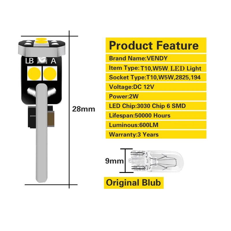 Лампа для подсветки номерного знака W5W T10 10 шт. | Автомобили и мотоциклы
