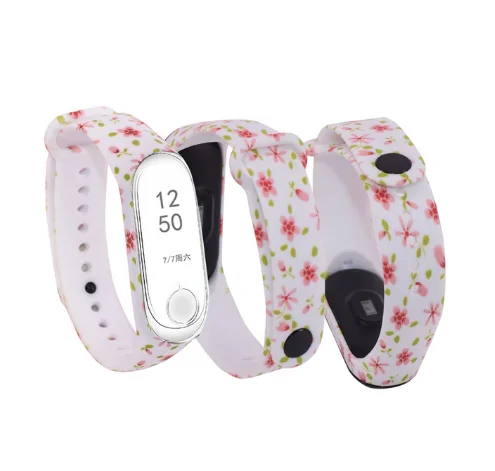 13 1 шт цветные цветы mi Band 4 ремешок сменный Браслет для Xiaomi mi band 3 4 Универсальный силиконовый ремешок на запястье mi 3 ремень - Цвет: 13