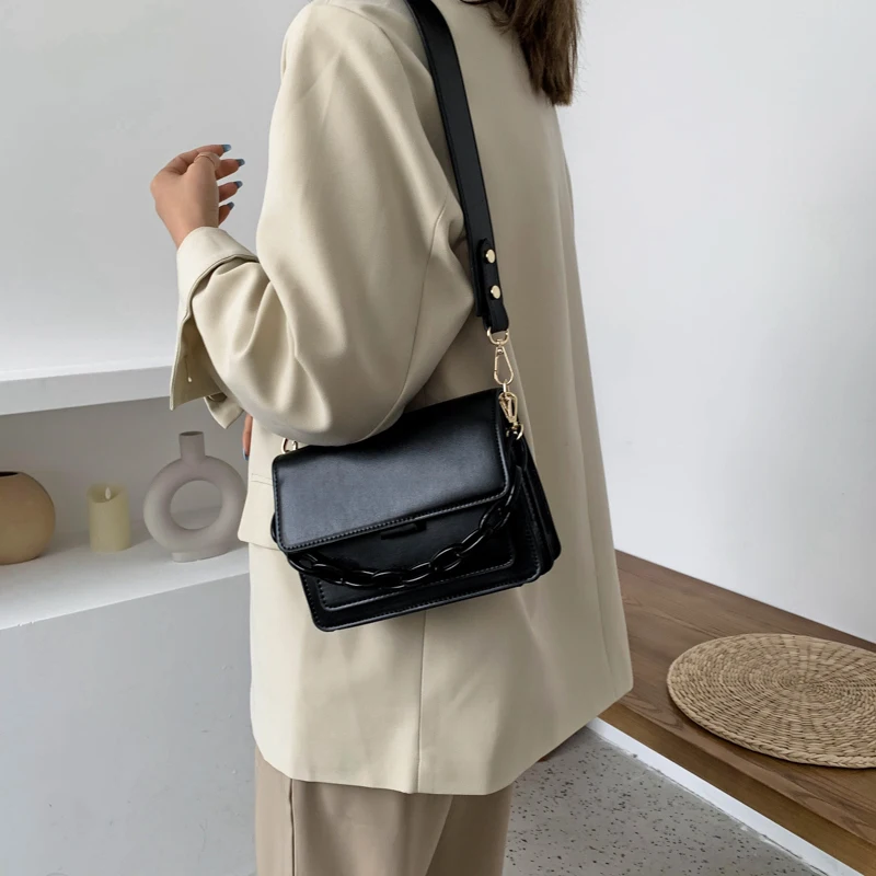 

Tolex Chain Design New Mini PU Leather Flap Bags For Women 2021 Winter Lady Shoulder Handbag Female Fashion Trend Cross Body Bag