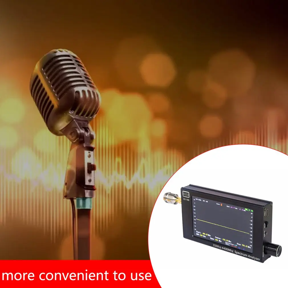 

Gs100 4.3inch Screen Hand Held Spectrum Analyzer 35m-4400mhz Hand Held Spectrum Analyzer Spectrum Analyzer