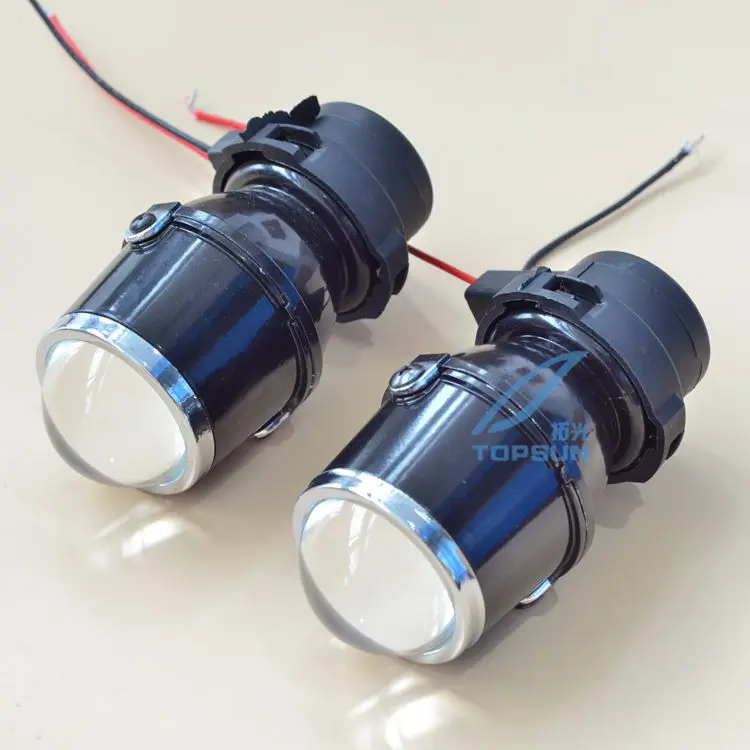 with H3 halogen bulb Универсальный полный комплект противотуманных фар комплект H3 12 в 55 вт галогенные лампы и проектор противотуманные линзы fit H3 hid лампы - Цвет: with H3 halogen bulb