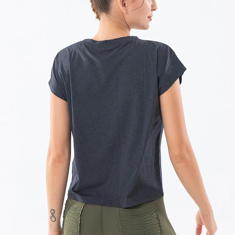 Женский топ для занятий йогой бега дышащие футболки с коротким рукавом