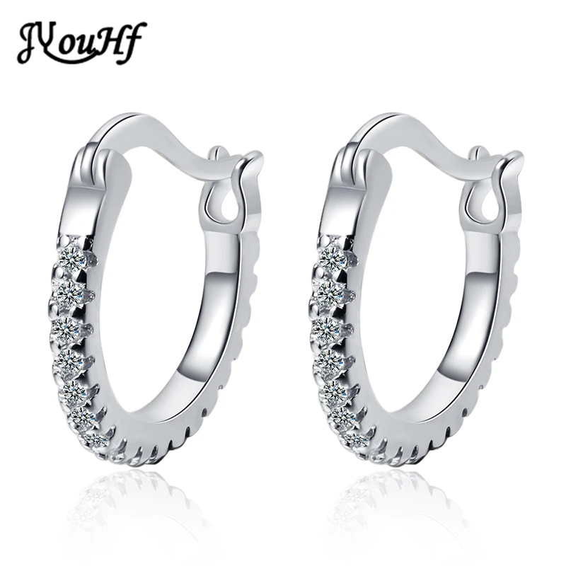 

JYouHF 2 Colors Big Hoop Earrings for Women Micro Pave AAA Zircon Jewelry Fashion 925 Sterling Silver Earring Wedding Party Gift