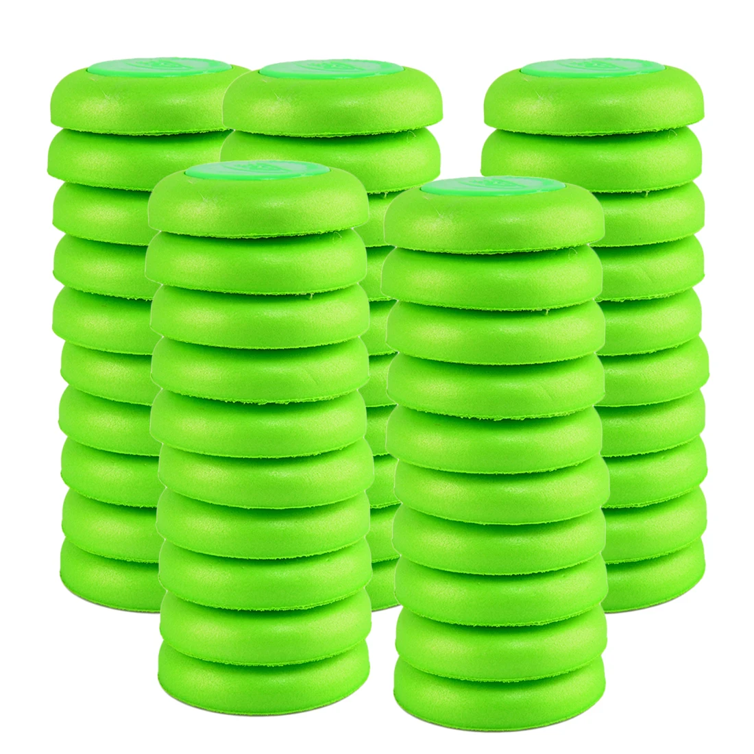 

50 Pcs Dart Refills Disc Bullets for Nerf Vortex Blaster Praxis Nitron Proton Ammo Revonix Pyragon Zombie Lumitron Green Color