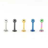 surgical steel lip stud labret ring nail ball body piercing jewelry ear tragus flat cartilage 16g 3mm ball gold color earring