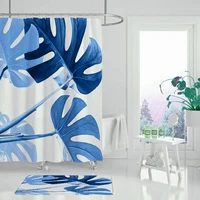 leaf shower curtain set anti slip carpet bathroom anti slip mat waterproof bathroom curtain