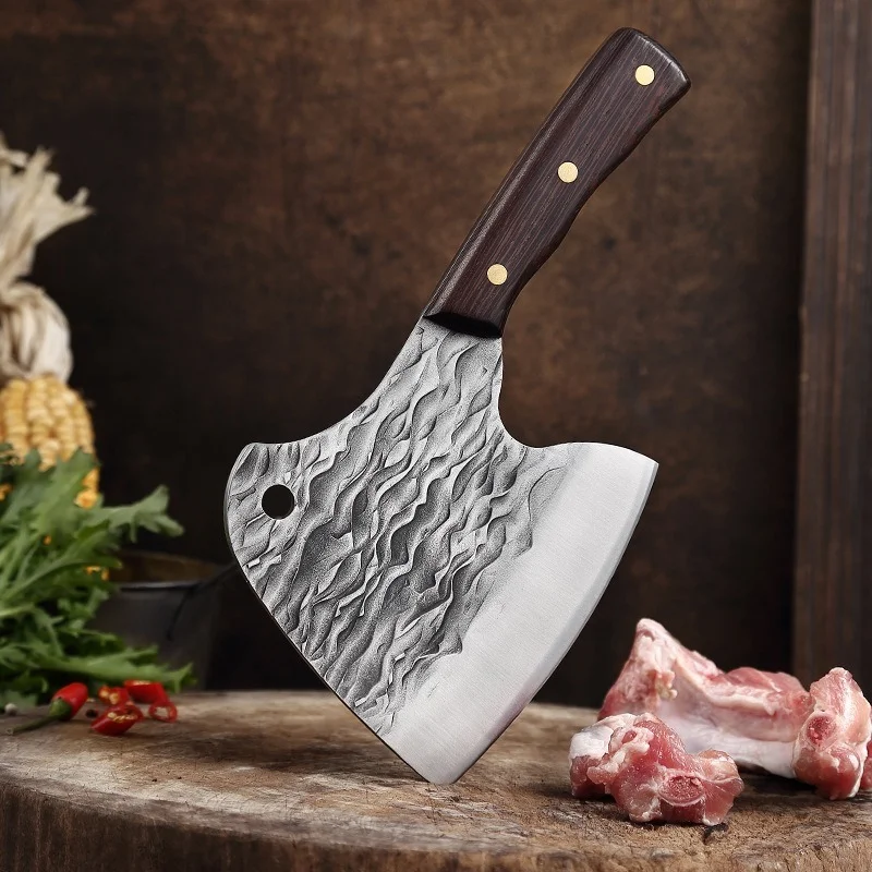 

5.3 inch Forged Professional Butcher Knife Stainless Steel Heavy Duty Bone Chopping Knife Meat Cleaver Kitchen Chef Knife