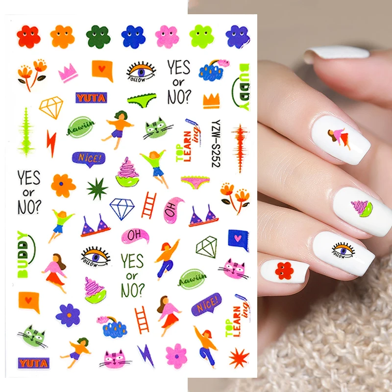 

1PC Cartoon Design Nail Sticker Manicure Nail Art Decoration