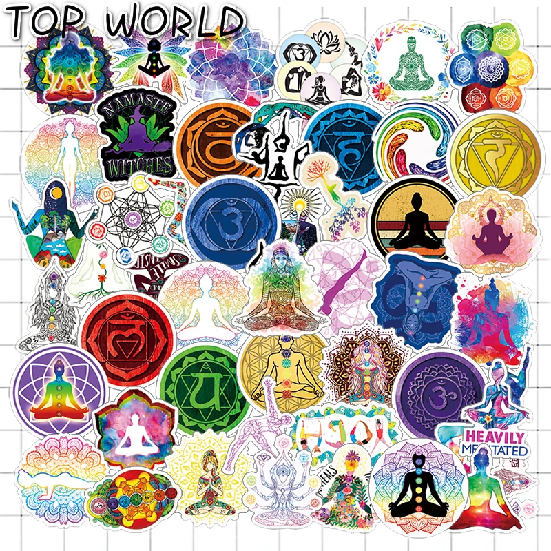 

10/50Pcs/set Yoga Classic Sports Series Cartoon Stickers For Luggage Decoration Laptop Case Helmet Water Bottle Suitcase DIY