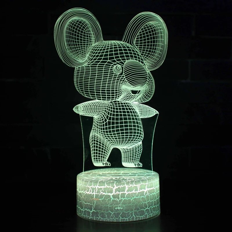 

3D Koala Night Light Animal Illusion LED Lamp for Kids' Room Decoration with Remote Control 7 Color Changing Unique