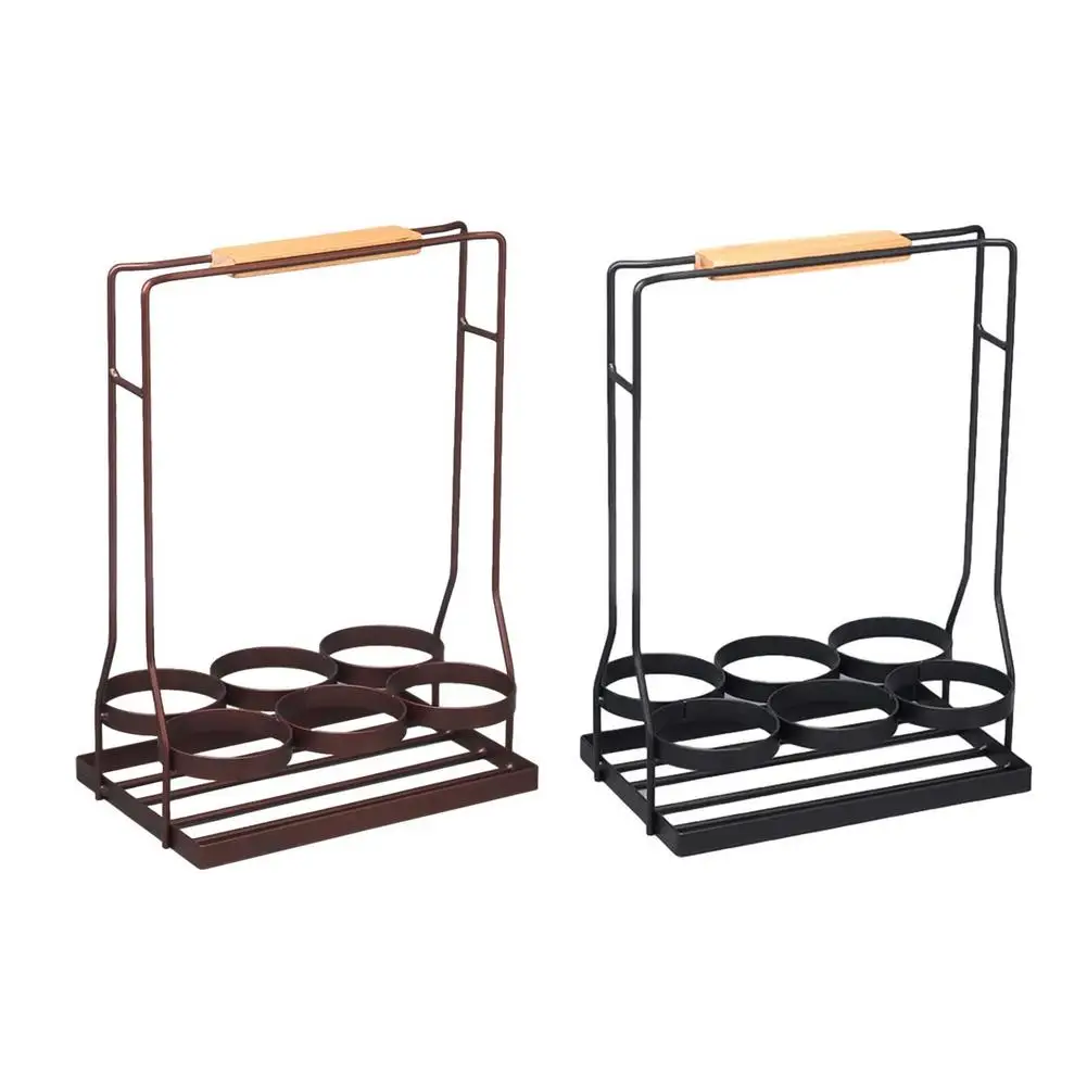 Портативный металлический стеллаж для хранения вина устойчивый вмещает до 6