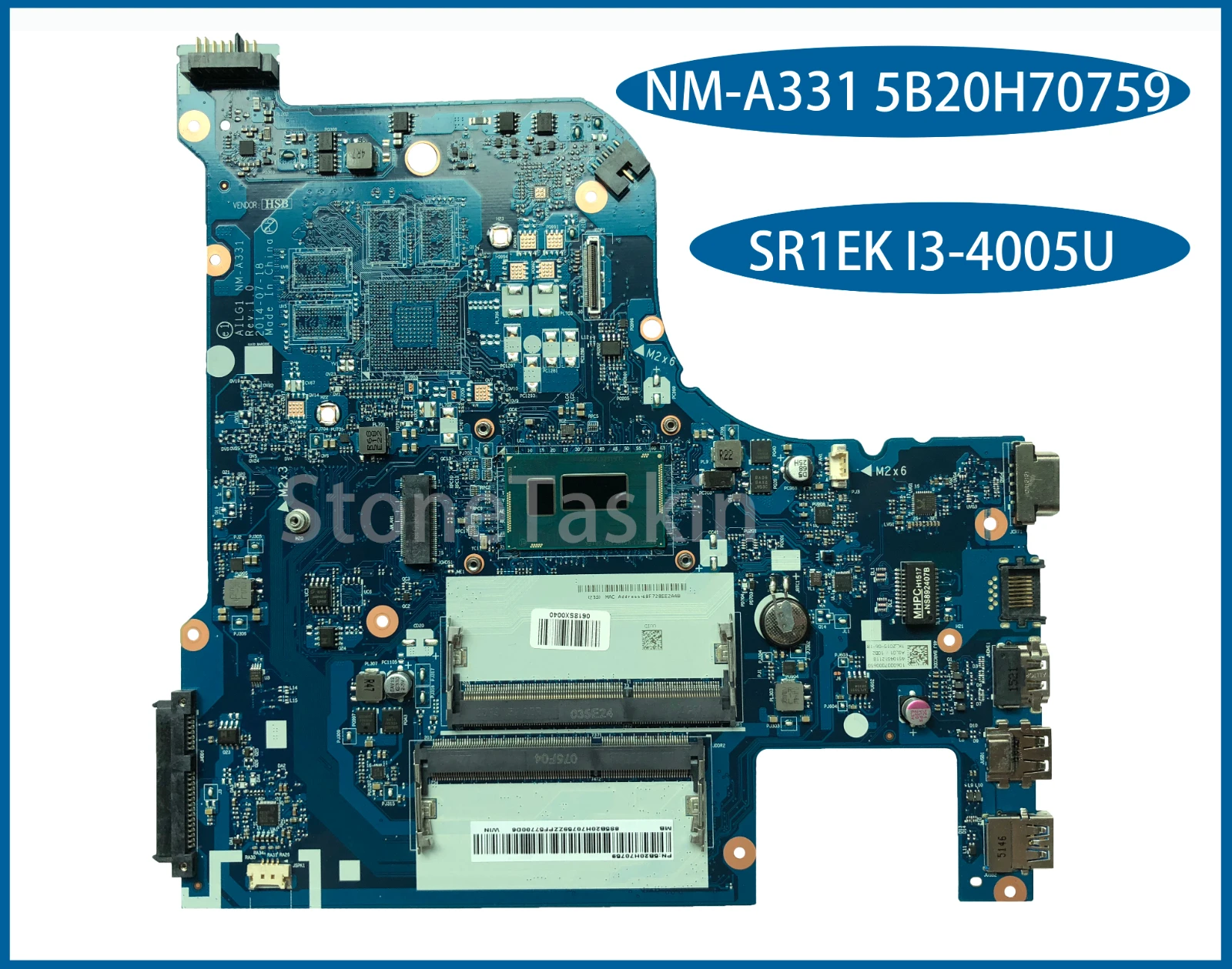 Оригинальная материнская плата FRU 5B20H70759 для Lenovo Ideapad G70 80 AILG1 NM A331 SR1EK I3 4005U DDR3L 100%