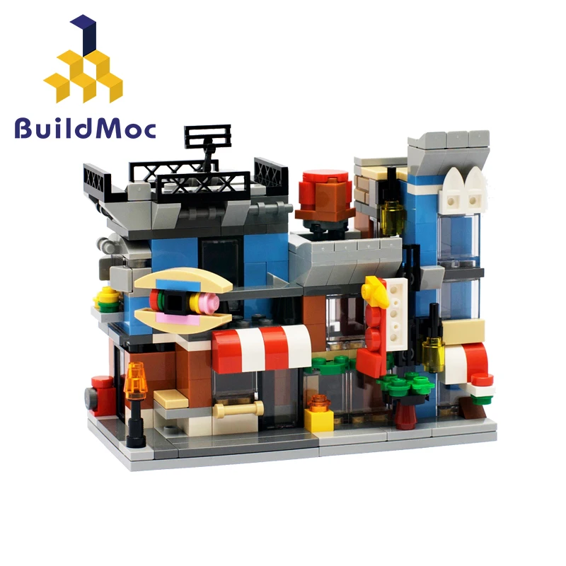 MOC 4808 1317 креативная уличная серия мини уличный вид сборные блоки горный велосипед