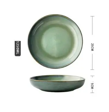 Японская керамическая глубокая тарелка круглая для супа семейная салата