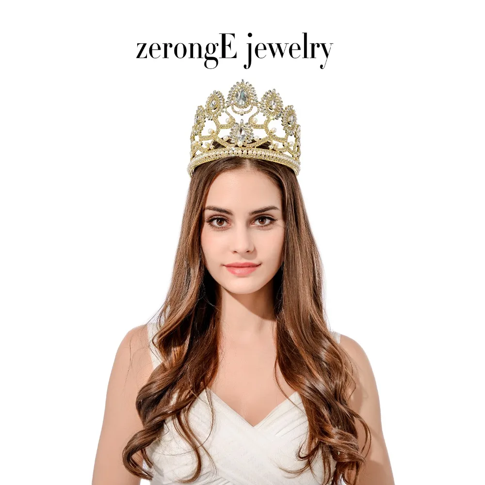 ZerongE jewelry4.7 &quotКоролевские королевские сверкающие романтические Стразы тиары и