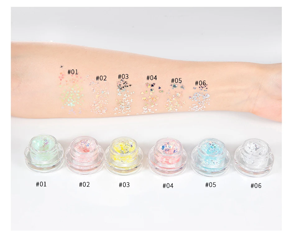 HANDAIYAN Mermaid Glitter Gel for Eyeshadow Hairstyle Body Face Glitter Sequin Woman Makeup Cosmetics
