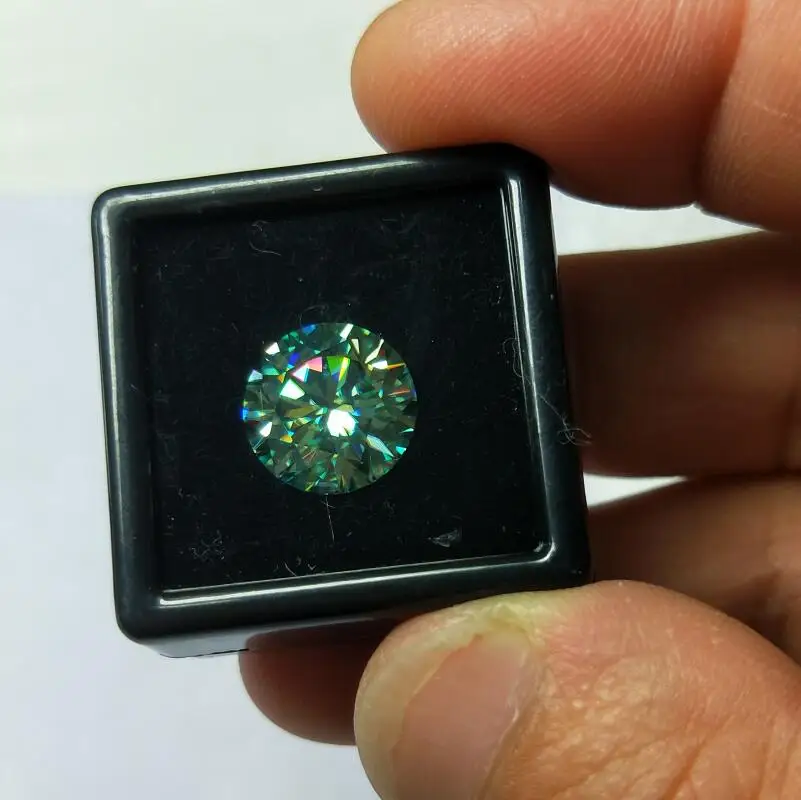 

3.0mm to 11mm Blue Green Moissanites 1pc/lot Round Excellent Cut Sic Material Moissanites Loose Stone For Jewelry