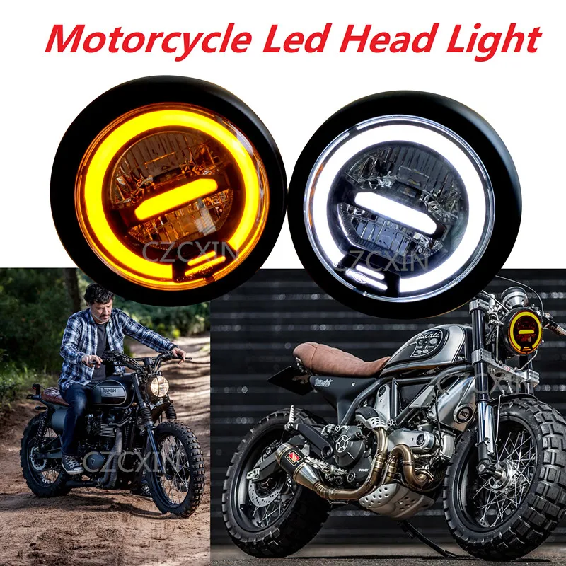 6 5 дюйма Универсальный винтажный светильник светодиодный для головы мотоцикла
