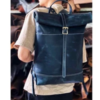 Vintage Mens Backpacks to Reproduce All feng ma pi Leather Vintage Leather juan zhou bao Brand Backpack