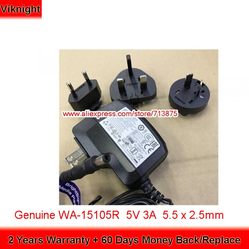 

Оригинальный WA-15105R 5V 3A Ac адаптер питания 5,5x2,5 мм Тип наконечника A