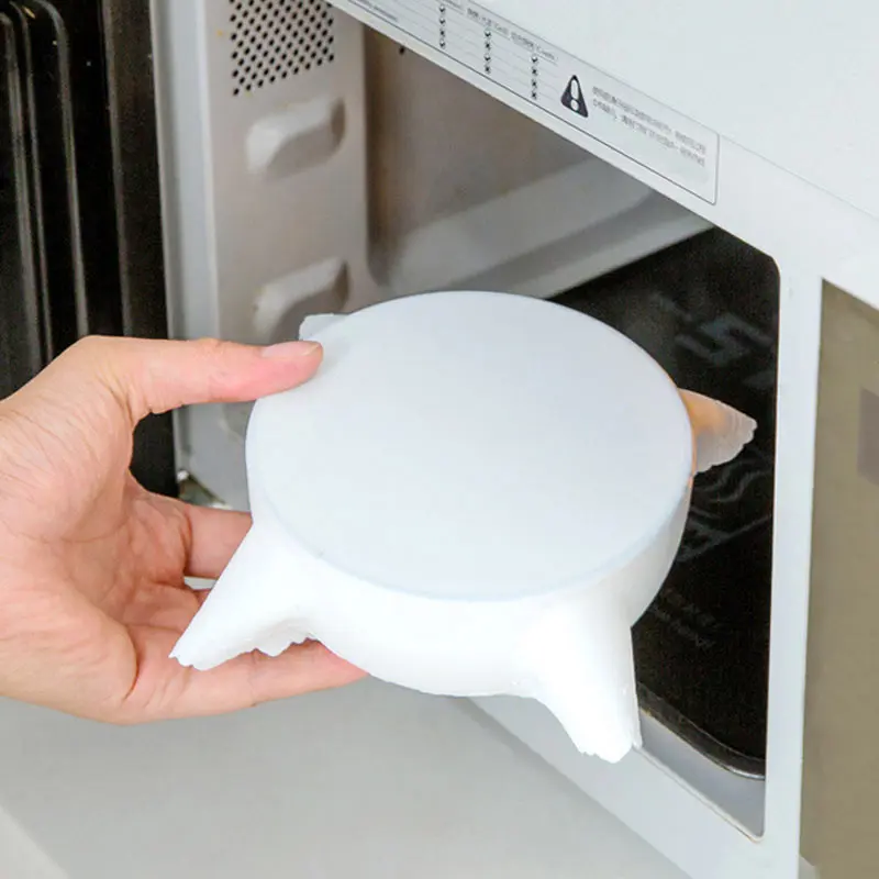 Универсальная силиконовая крышка для еды зеркальные прозрачные растягивающиеся