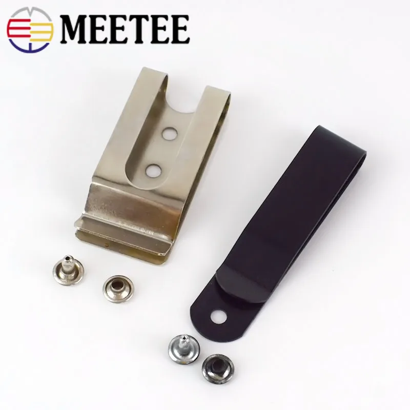Meetee 2 шт. 5,5/6,7 см металлические зажимы для ремня, крепежная пряжка, крючок для карманов, кошелек, ключ, проститутка, сделай сам, аксессуары, серебро, черный, BF219