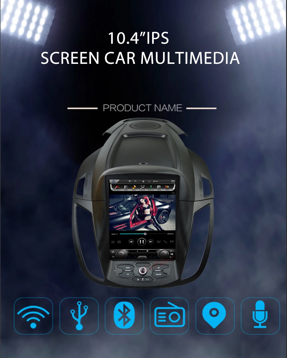 KiriNavi вертикальный экран Tesla стиль 10,4 ''Android 8,1 автомобильный dvd-плеер для Ford Kuga Escape gps Мультимедиа Навигация 2013