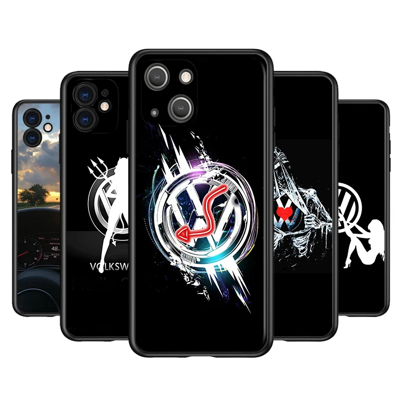 

V-Volkswagen-Car Silicone Cover For Apple IPhone 13 12 Mini 11 Pro XS MAX XR X 8 7 6S 6 Plus 5S SE Phone Case