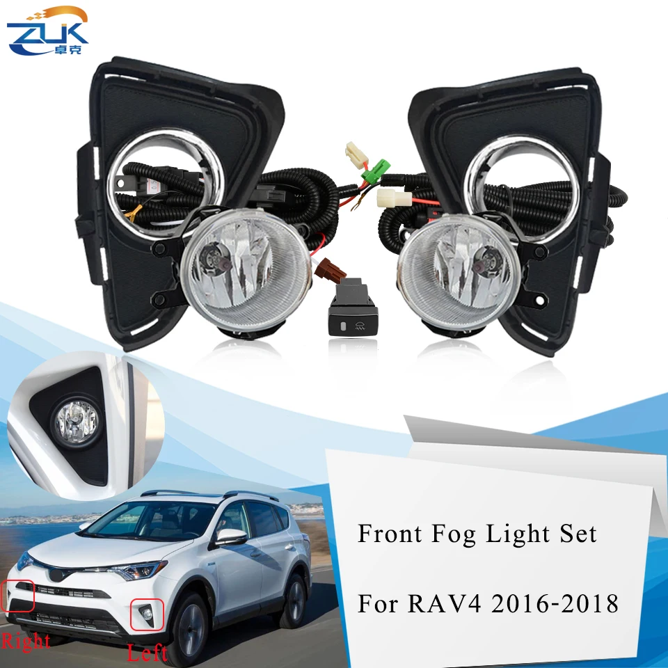 ZUK Замена переднего бампера Туман светильник для TOYOTA RAV4 2016 2017 2018 с рамкой лампы