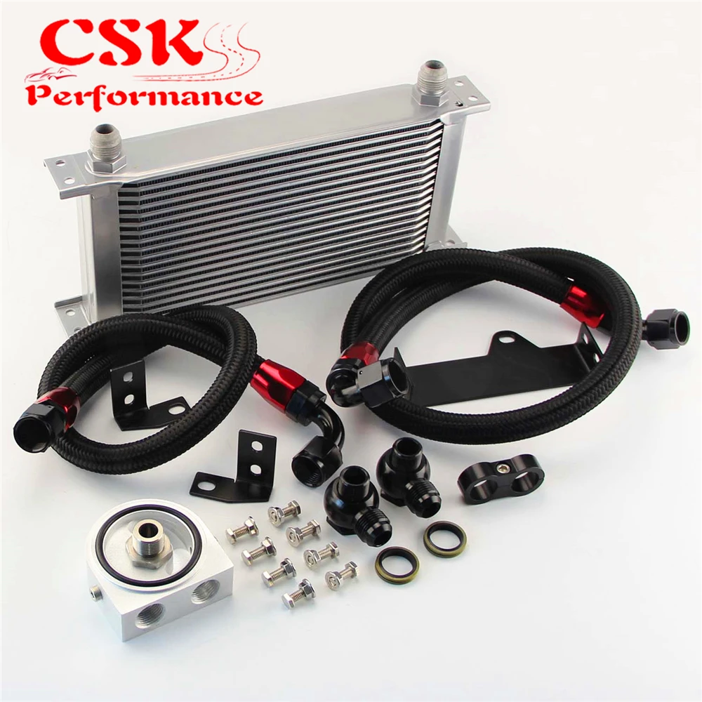 Комплект масляного кулера для двигателя 19 рядов подходит Subaru Impreza WRX STi 06 07 EJ20 EJ25
