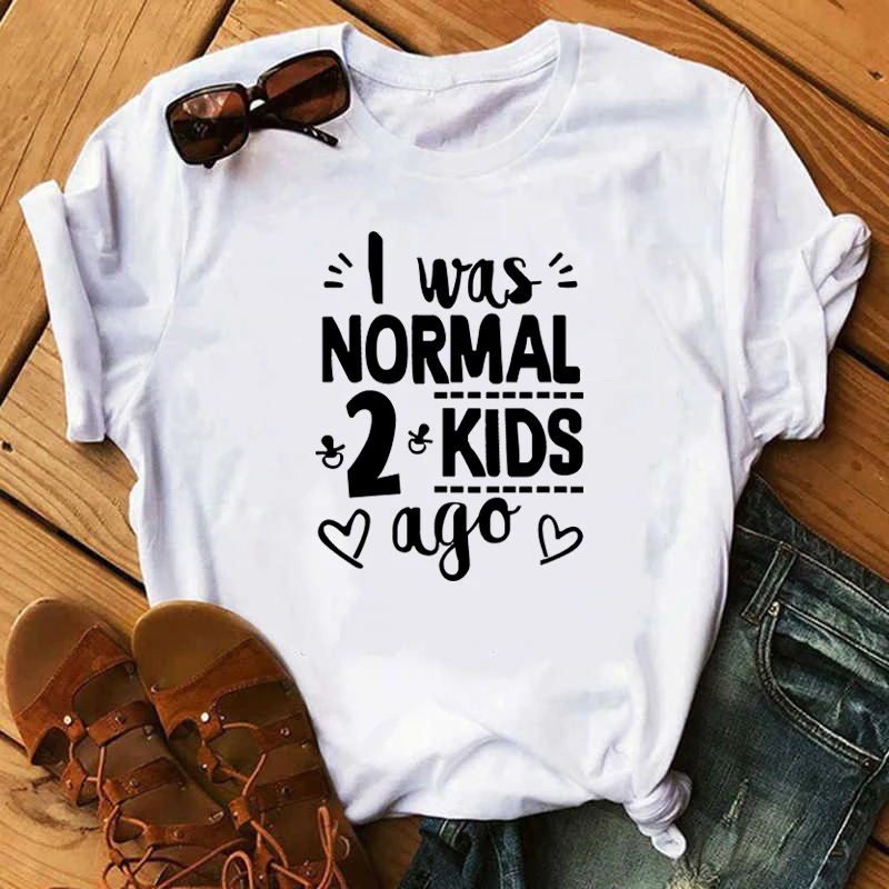 I Was Normal Two Kids Ago/футболка с забавным принтом Мама и жизнь женские топы футболка для