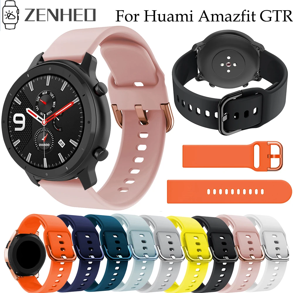 Ремешок спортивный 20 мм 22 для Xiaomi Huami Amazfit GTR 47 Stratos 2 2S браслет часов 42 GTS|Ремешки