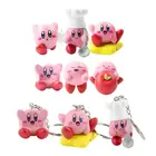 6 шт.компл. 5 см Kawali Star Kirby Chef с ложкой, милые брелоки Apple, декоративные куклы, мини Экшн-фигурки, коллекционные модели, детские игрушки