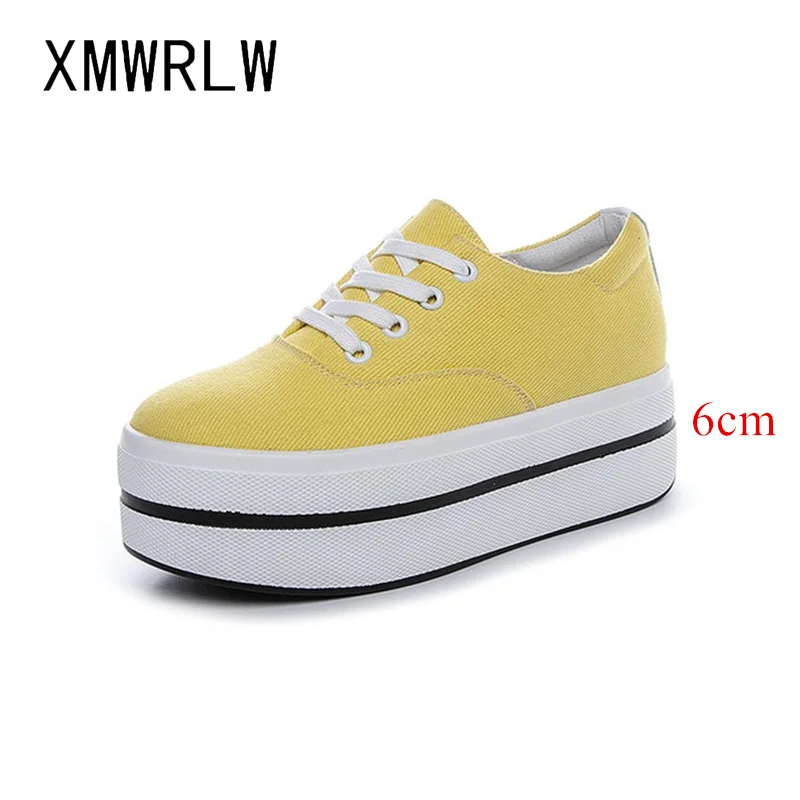 Женские массивные кроссовки Сезон весна лето 2020 года Дышащая парусиновая обувь