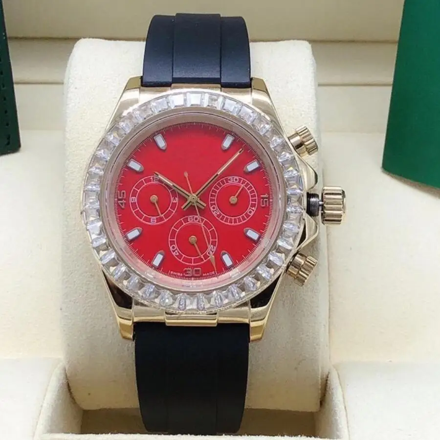 

2021 new models 40mm The Mens' Calendar Waterproof Luminous rubber Man Clock Automatic Mechanical a2813 no chrono