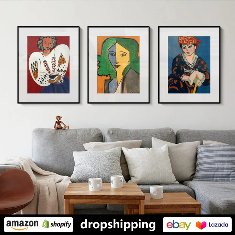 

ART ZONE Abstract Character Portrait prints Wall Art Canvas posters Artwork Painting Unframed living room bedroom bathroom Decor