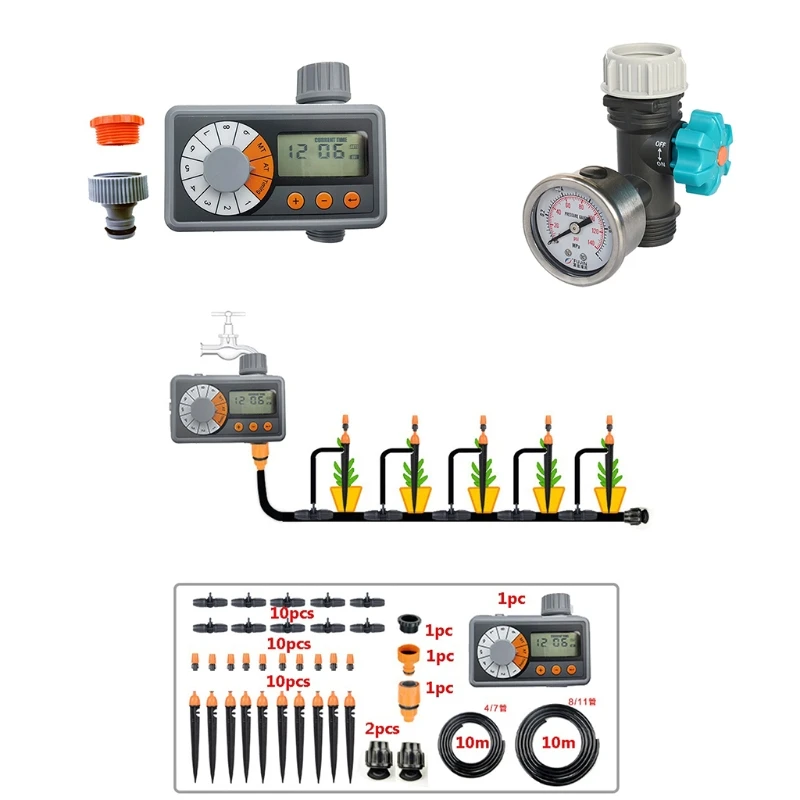 

Автоматический таймер для полива, большой экран, водонепроницаемый интеллектуальный контроллер для орошения, сада, газона, Прямая поставка