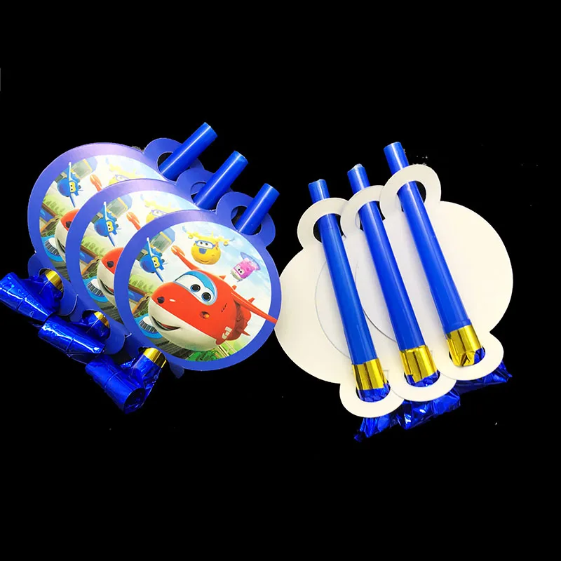 6pcs/lot Super Wings theme blowouts baby shower birthday party decorations Plane noise maker |