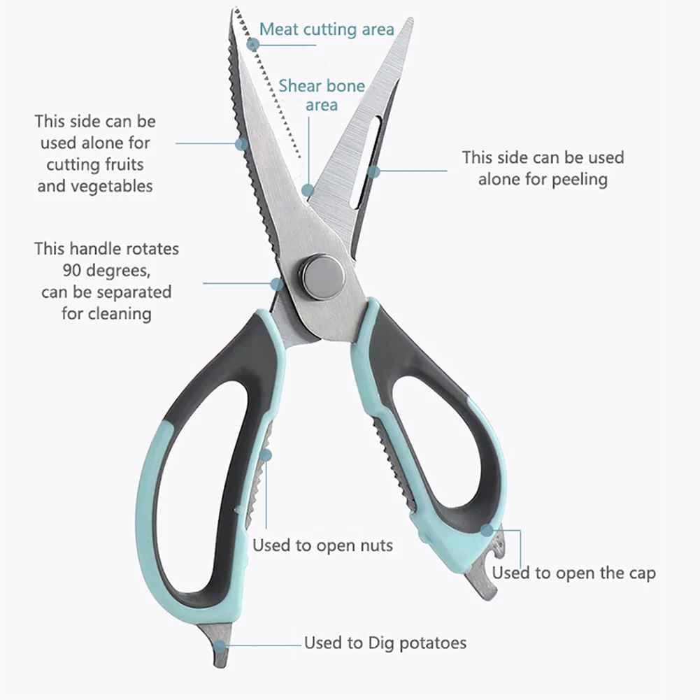 Multifunctional Stainless Steel Kitchen Chicken Bone Scissors Peel Poultry Shear sharp cut scissors cutting poultry bone peeling | Дом и сад