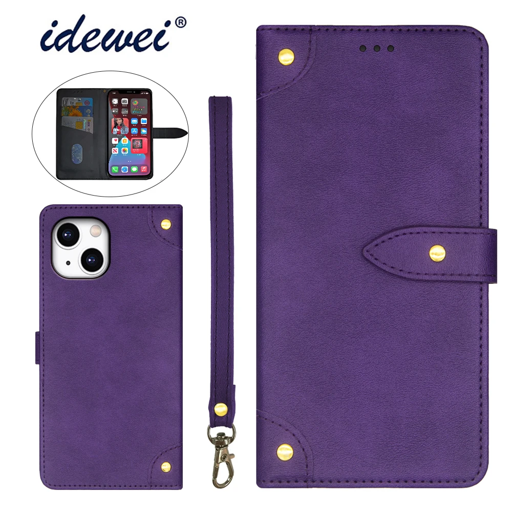 

Кожаный чехол для Apple iPhone 13, складной чехол с функцией защиты кронштейна