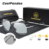 coolpandas 2020 top hexagon sunglasses polarized men photochromic sun glasses women driving eyewear memory metal zonnebril heren