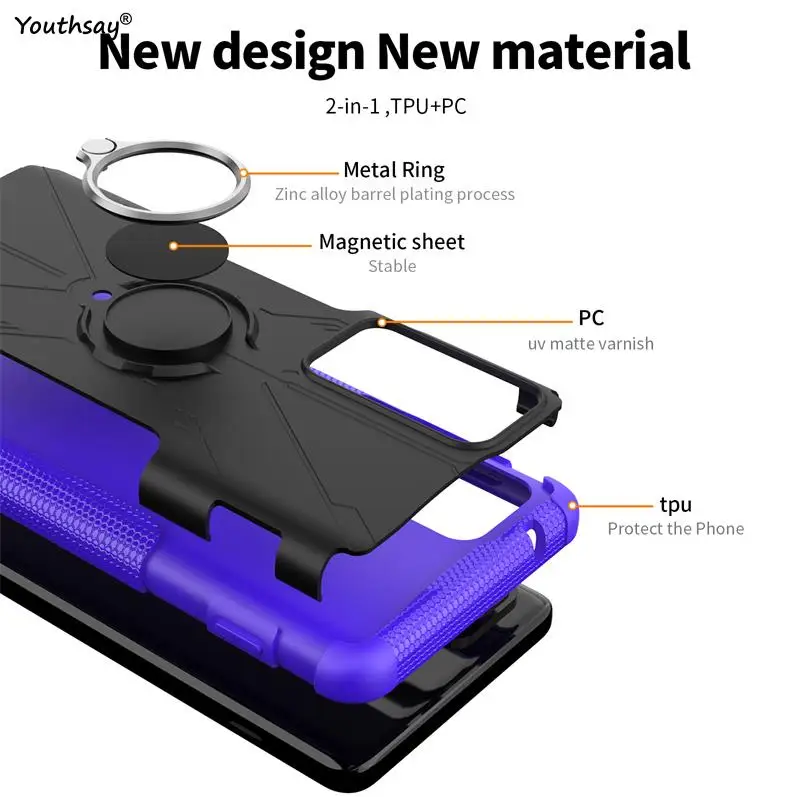 For Motorola Moto Edge 20 Pro Case Cover For Moto Edge 20 Pro Cover Coque Ring Armor Shockproof Protective Phone Bumper