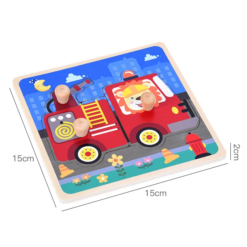 

3D Wooden Puzzle Montessori Puzzle Cartoon Animal Hands Grasping Matching Jigsaw Puzzles For Kid Educational Toy Baby Xmas Gift
