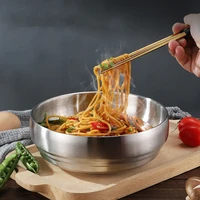 ramen bowl double layer noodle bowl big capacity soup bowl heat insulation ramen bowl for kitchen stainless steel metal stocked